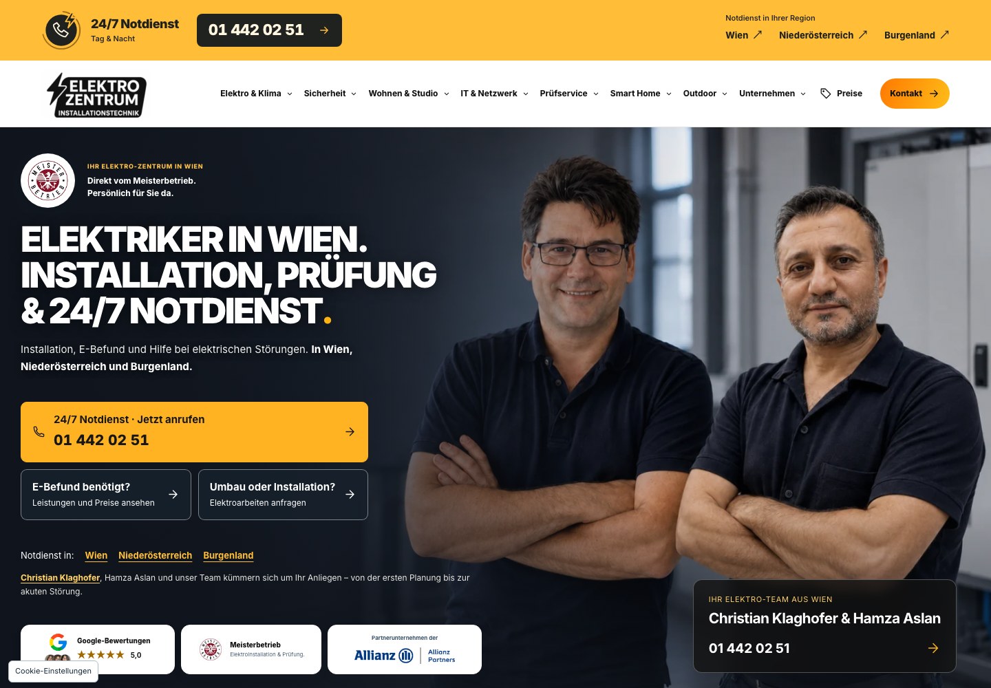 Website von Elektro Zentrum